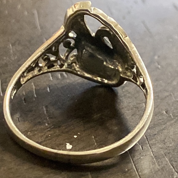 Sterling Silver Swan Inlayed Lapis Ring size 9 - Picture 2 of 3